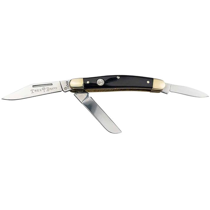 Boker 110857 Stockman Traditional Large Clip Point/Sheepsfoot/Spey Plain D2 Steel Blade Brown Jigged Bone Handle