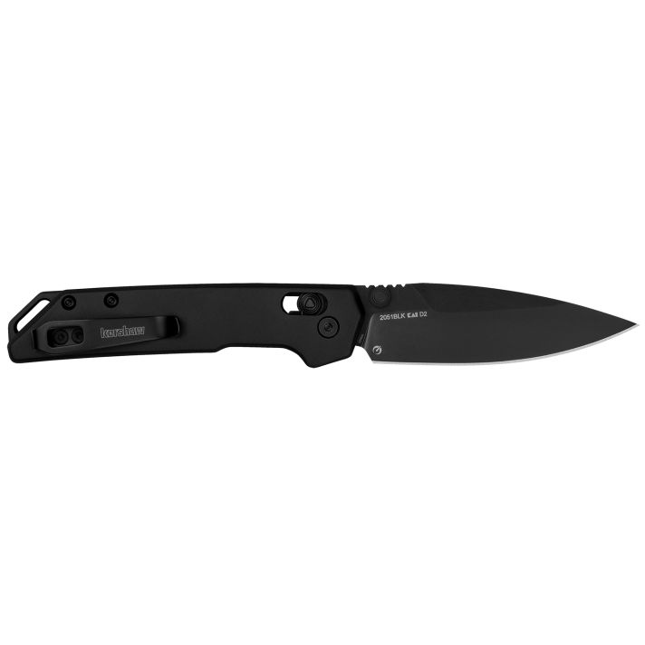 Kershaw 2051BLK Mini Iridium3" Folding/Spear Point Plain Stonewashed D2 Steel Blade/Ice Blue Anodized 6061-T6 Aluminum Handle
