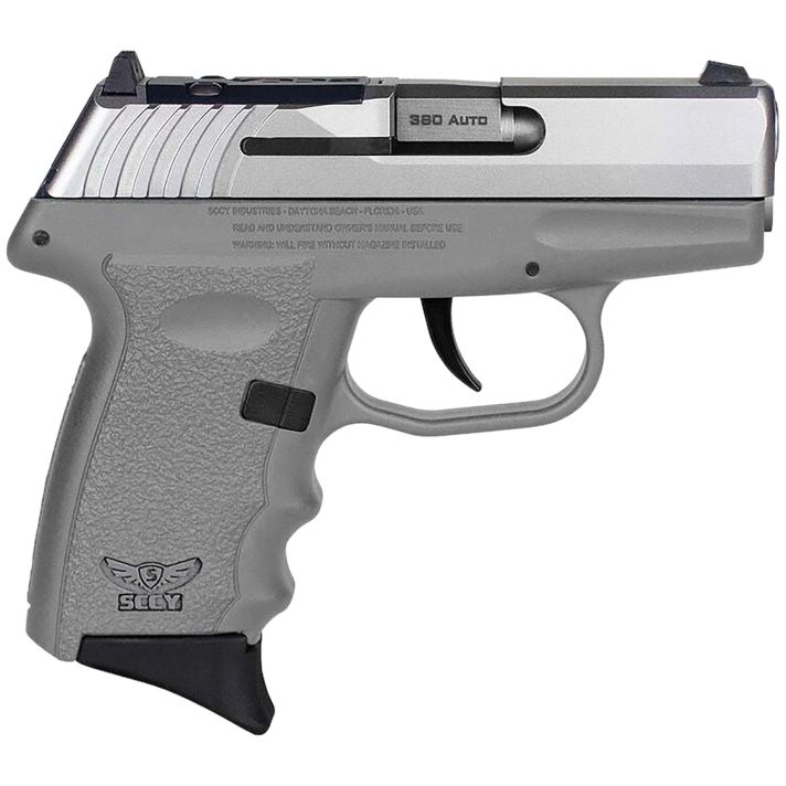 SCCY Industries CPX3TTSGRDR CPX-3380 Auto 10+1 2.96" Stainless Steel Slide Sniper Gray Finger Groove Polymer Grip