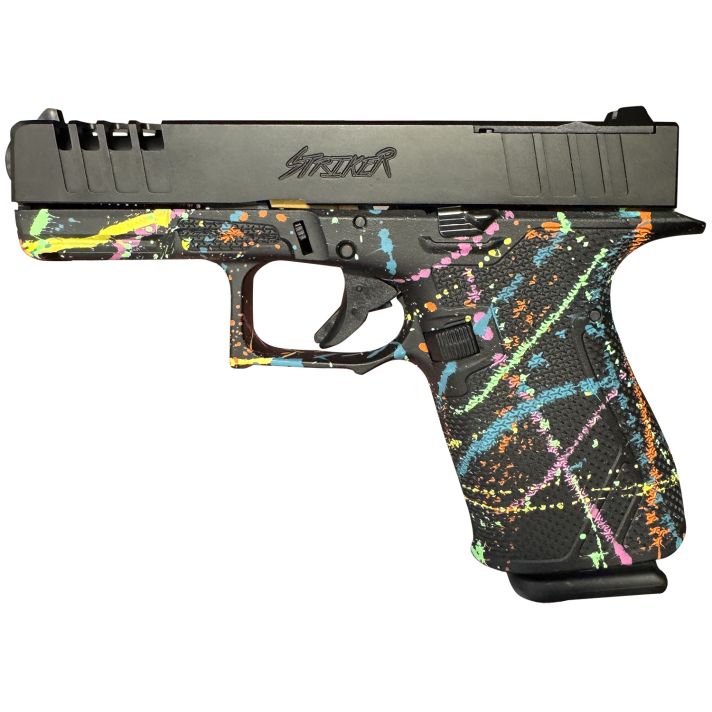 Great Lakes Firearms GL19SBLK Striker9mm 15+1 4" Front/Rear Serrations Cerakote Splatter Black