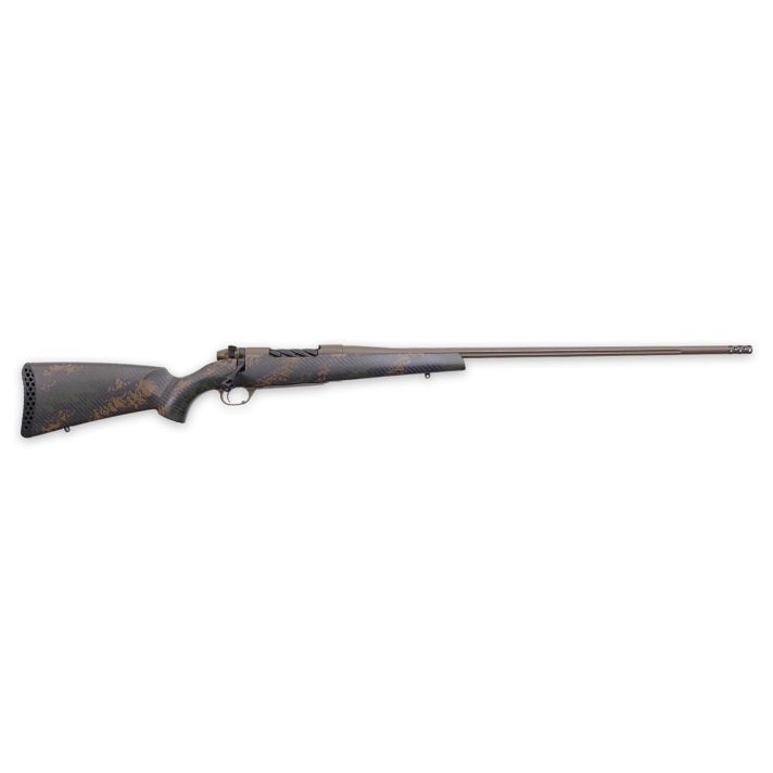 Weatherby MBC20N28NOR8B Mark V Backcountry 2.0 28 Nosler 3+1 28" Patriot Brown Cerakote Fluted Barrel/Peak 44 Blacktooth Carbon Fiber w/ Dark Green/Brown Sponge Stock