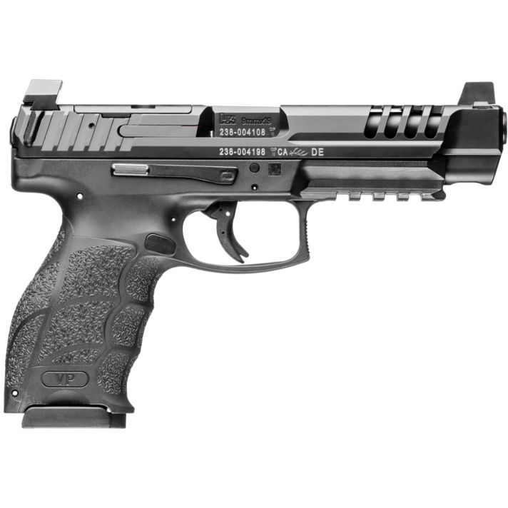 HK 81001159 VP9L SCS 9mm Luger 15+1 5" Black Polygonal Rifled Barrel, Long/Lightening Cuts/Optic Cut SCS Steel Slide, Polymer Frame w/Picatinny Rail, Black Interchangeable Backstrap Grip