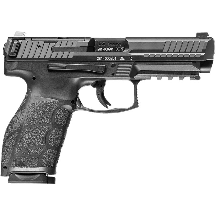 HK 81001057 VP9A1 K Compact Frame 9mm Luger 15+1 4.09" Black Steel Barrel, Black Optic Ready/Serrated Steel Slide, Black Polymer Frame w/Picatinny Rail, Black Polymer Grip, Ambidextrous