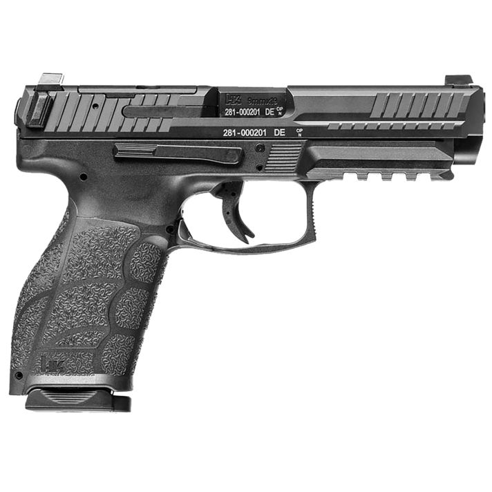 HK 81001058 VP9A1 K Compact Frame 9mm Luger 10+1 4.09" Black Steel Barrel, Black Optic Ready/Serrated Steel Slide, Black Polymer Frame w/Picatinny Rail, Black Polymer Grip, Ambidextrous