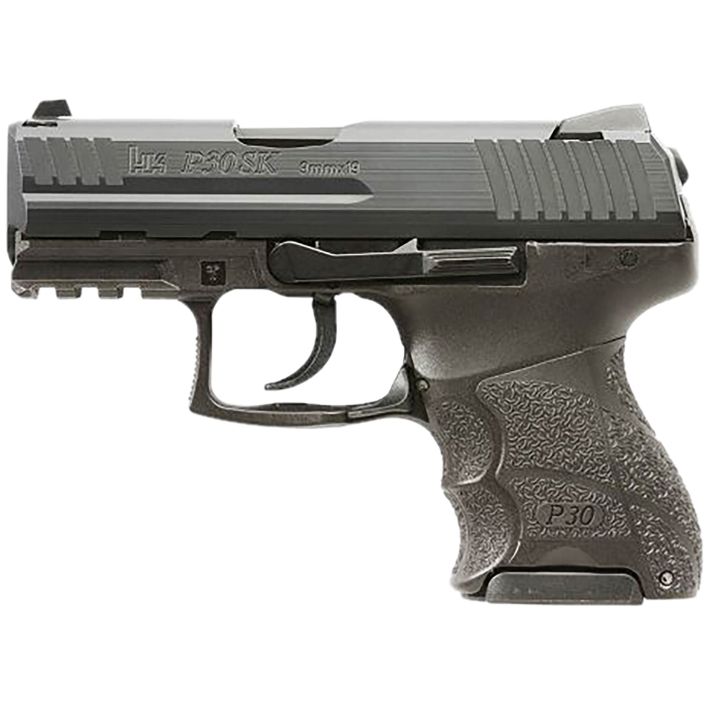 HK 81001105 P30SK V1 LEM Sub-Compact Frame 9mm Luger 12+1/15+1 3.27" Black Steel Barre, Black Cerakote Steel Slide, Polymer Frame w/Picatinny Rail, Black Interchangeable Backstrap Grip, Ambidextrous
