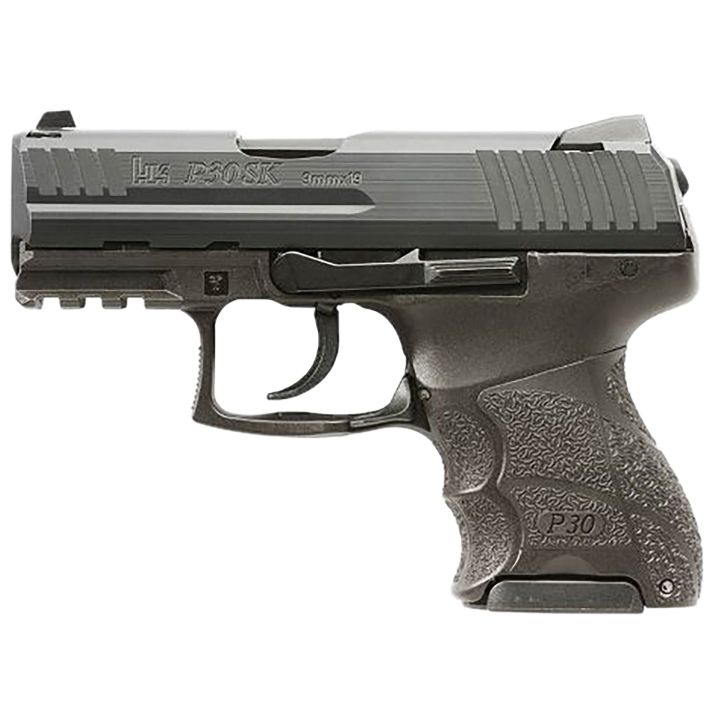 HK 81001106 P30SK V1 LEM Sub-Compact Frame 9mm Luger 10+1 3.27" Black Steel Barre, Black Cerakote Steel Slide, Polymer Frame w/Picatinny Rail, Black Interchangeable Backstrap Grip, Ambidextrous