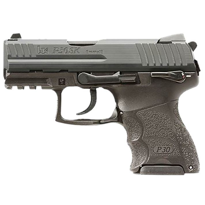 HK 81001110 P30SK V3 Sub-Compact Frame 9mm Luger 10+1 3.27" Stainless Steel Barrel, Black Cerakote Serrated Steel Slide, Black Polymer Frame w/Picatinny Rail, Ambidextrous