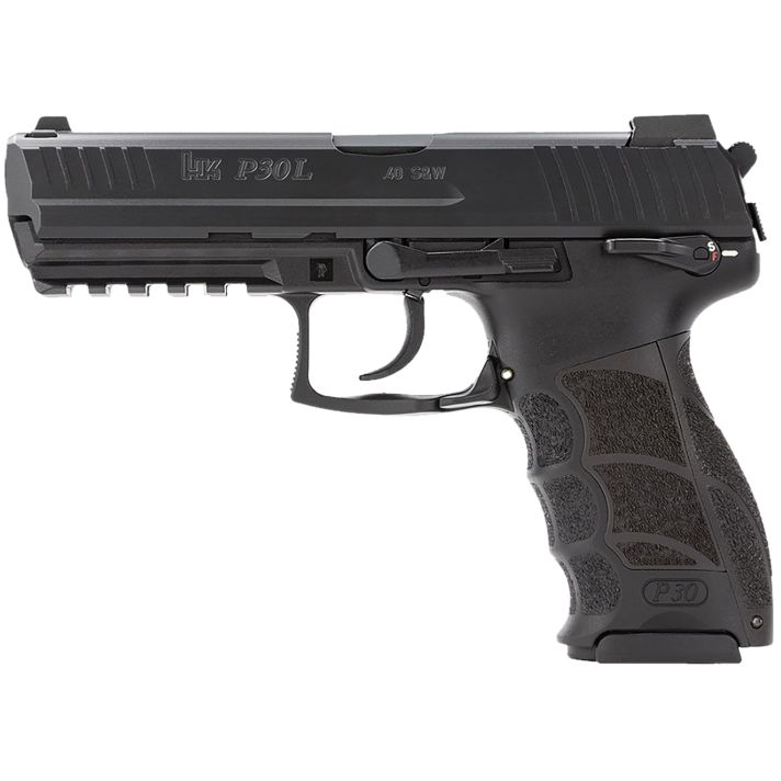 HK 81001095 P30L V3 40 S&W 13+1 4.45" Black Polygonal Rifled Barrel, Black Cerakote Long/Serrated Steel Slide, Black Polymer Frame, w/Picatinny Rail, Black Interchangeable Backstrap Grip, Ambidextrous