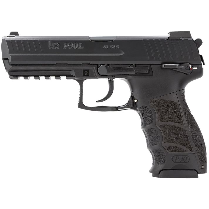 HK 81001096 P30L V3 40 S&W 10+1 4.45" Black Polygonal Rifled Barrel, Black Cerakote Long/Serrated Steel Slide, Black Polymer Frame, w/Picatinny Rail, Black Interchangeable Backstrap Grip, Ambidextrous