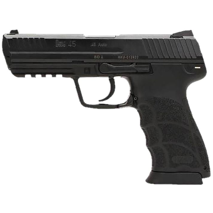 HK 81001114 HK45 V7 LEM .45 ACP DAO 10+1 4.46" Black Polygonal Rifled Barrel, Black Cerakote Serrated Steel Slide, Black Polymer Frame w/Picatinny Rail, Ambidextrous