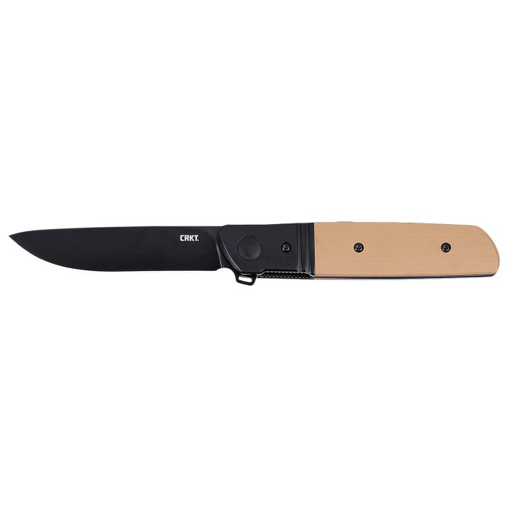 CRKT 5720B Bamboozled3.34" Folding Plain Black Oxide D2 Steel Blade, Bronze/Black G10/SS Handle