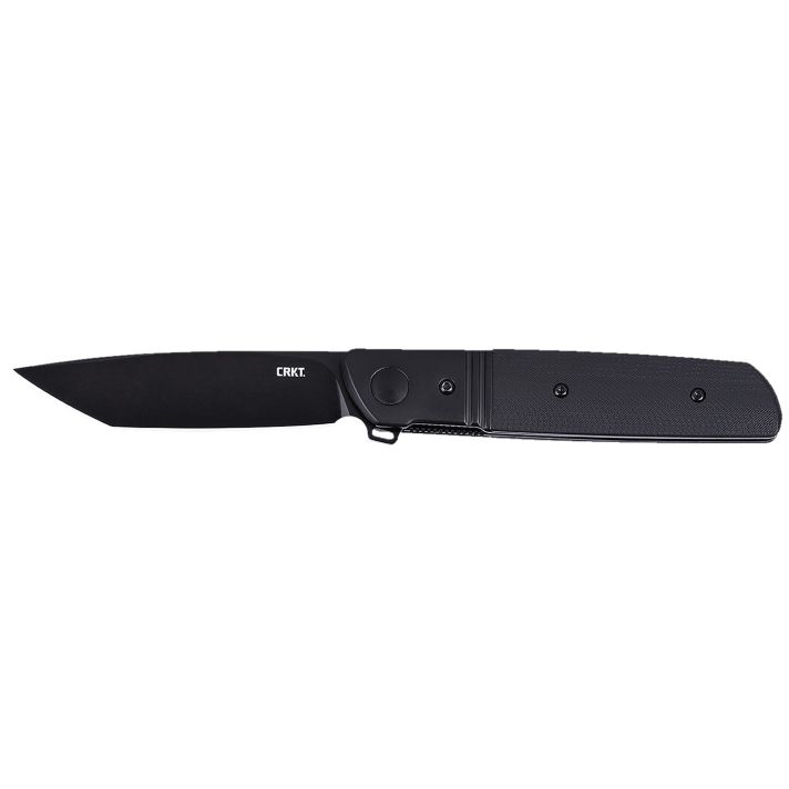 CRKT 5720K Bamboozled3.31" Folding Tanto Plain Black Oxide D2 Steel Blade, Black G10/SS Handle
