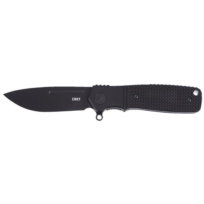 CRKT K245KKP HomefrontEDC Compact 2.91" Folding Aluminum/G10 Plain Black DLC S35VN SS Blade, Black G10 Handle