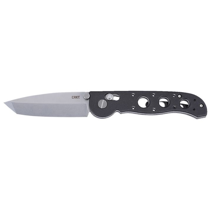 CRKT M16-02X M16 02X Folder 3.11" Folding Tanto Plain Stonewashed D2 Steel Blade, Black Grivory Handle