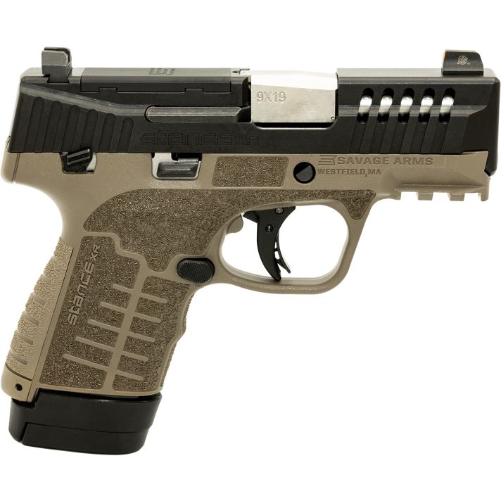 Savage Arms 67056 Stance XR 9mm 13+1 3.20" Natural Black Nitride Ported Stainless Steel Slide FDE Glass Filled Nylon Grip Ambidextrous
