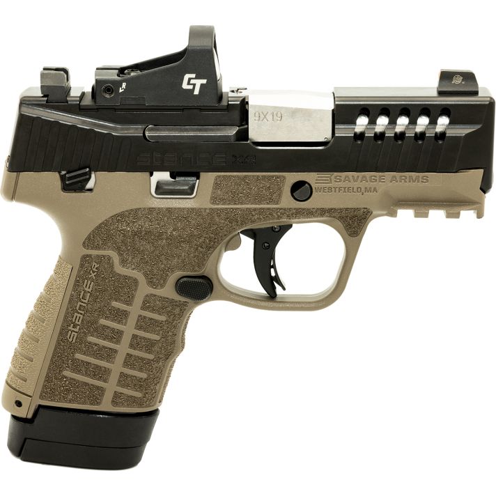 Savage Arms 67057 Stance XR 9mm 13+1 3.20" Natural Black Nitride Ported Stainless Steel Slide FDE Glass Filled Nylon Grip Ambidextrous