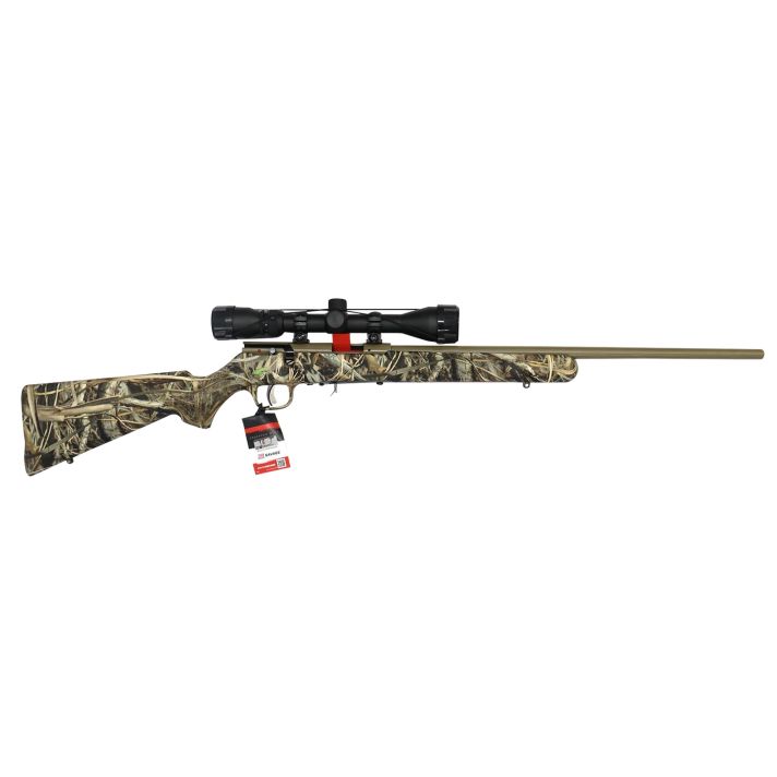 Savage Arms 90757 93 XP 22 WMR 10+1 21" Coyote Tan Cerakote Button-Rifled Barrel & Drilled & Tapped Steel Receiver, Brush Camouflage Fixed Synthetic Stock, Weaver 3-9x40mm