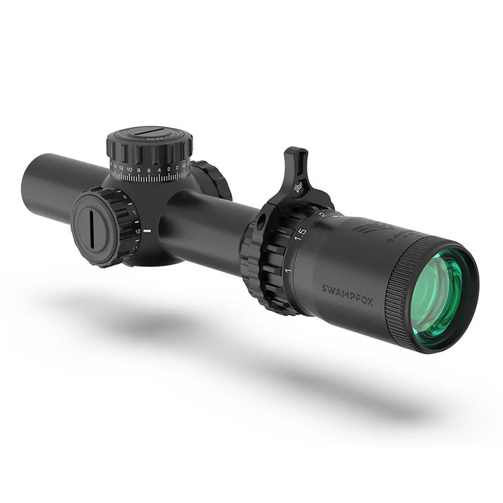 Swampfox Optics THK16241GF Tomahawk IIBlack 1-6x 24mm 30mm Tube Bright Fiber Optic Green Reticle