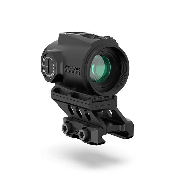 Swampfox Optics RMPS120RB Raider Micro Prism Black 1x 20mm Tube 6 MOA Green Dot Reticle Red Laser
