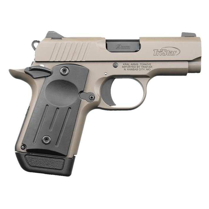 TriStar 85708 Protege XSub-Compact Frame 9mm Luger 7+1 3.20" Black Steel Barrel, Flat Dark Earth Cerakote Serrated Steel Slide, Flat Dark Earth Cerakote Frame, Black Polymer Grip