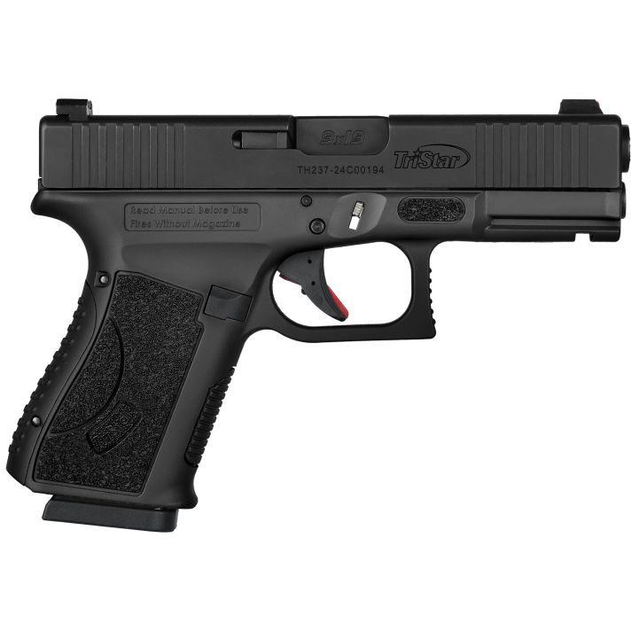 TriStar 85760 Apoc9mm Luger 15+1 4.02" Black Steel Barrel, Black Cerakote Serrated Steel Slide & Polymer Frame w/Accessory Rail, Textured Grip