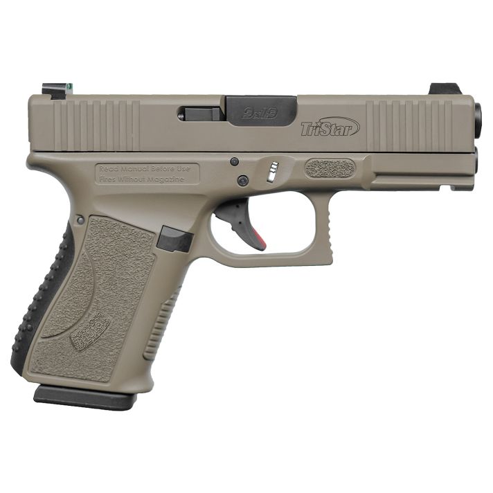 TriStar 85772 Apoc9mm Luger 15+1 4.02" Black Steel Barrel, Flat Dark Earth Cerakote Serrated Steel Slide & Polymer Frame w/Accessory Rail, Textured Grip