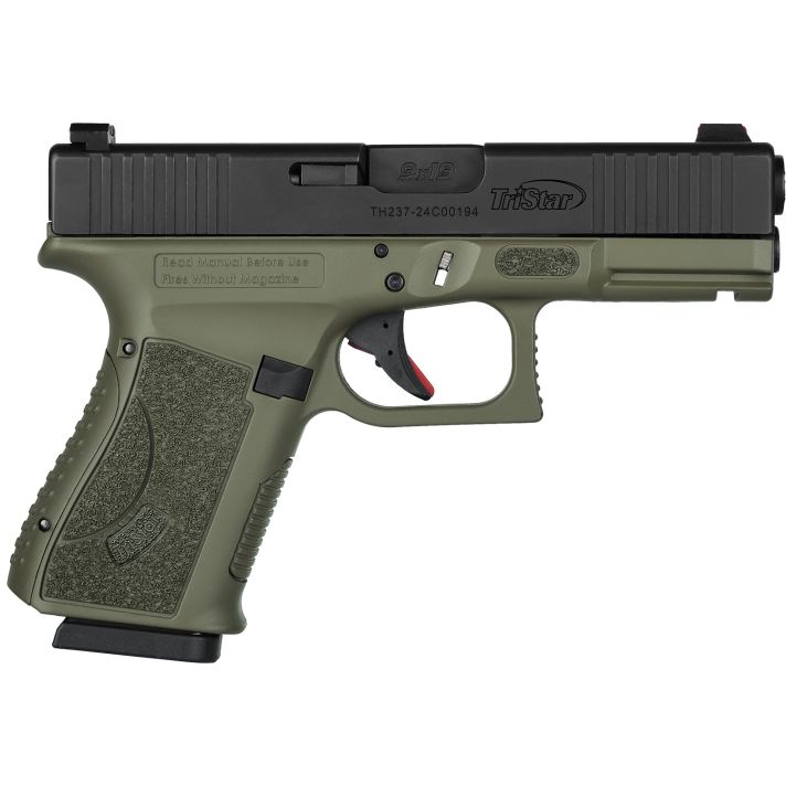 TriStar 85776 Apoc9mm Luger 15+1 4.02" Black Steel Barrel, Black Cerakote Serrated Steel Slide, Multicam Cerakote Polymer Frame w/Accessory Rail, Textured Grip