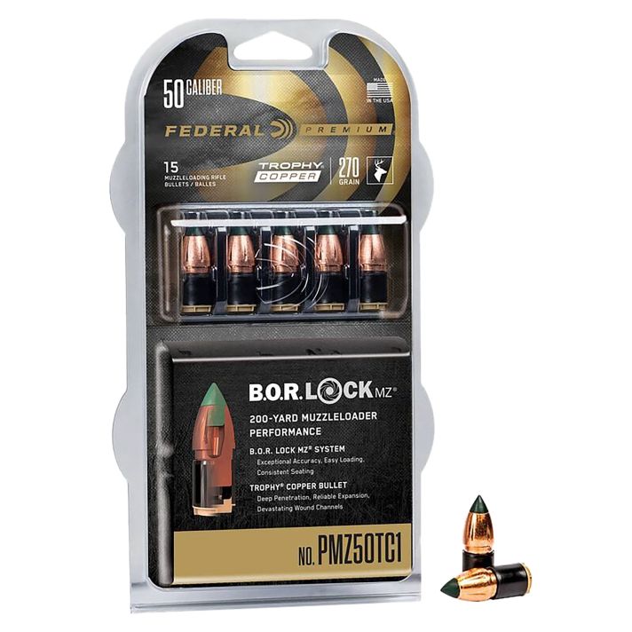 Federal PMZ50TC1 Trophy50Cal 270gr Trophy Copper 15/Box