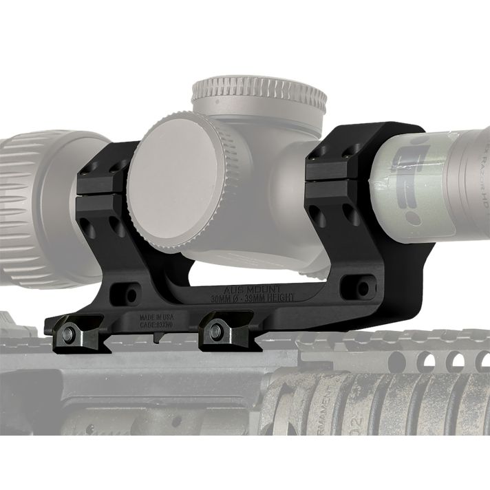 Reptilia LLC 100116 AUS Optic Mount Black 7075-T6 Aluminum 30mm Tube Mil-Spec 1913 Picatinny Rail Mount