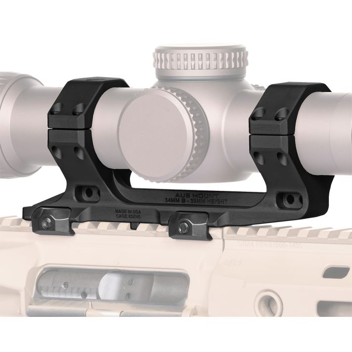 Reptilia LLC 100153 AUS Optic Mount Black 7075-T6 Aluminum 34mm Tube Mil-Spec 1913 Picatinny Rail Mount