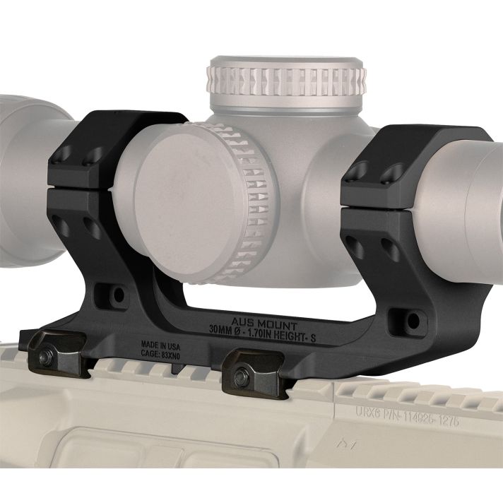 Reptilia LLC 100238 AUS Optic Mount Black 7075-T6 Aluminum 30mm Tube Mil-Spec 1913 Picatinny Rail Mount