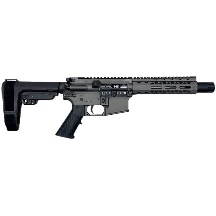 Black Rain Ordnance BRO24102501 Spec15556 NATO 7" Black Nitride Steel Barrel, Tungsten Gray Cerakote Receiver, Black Stock