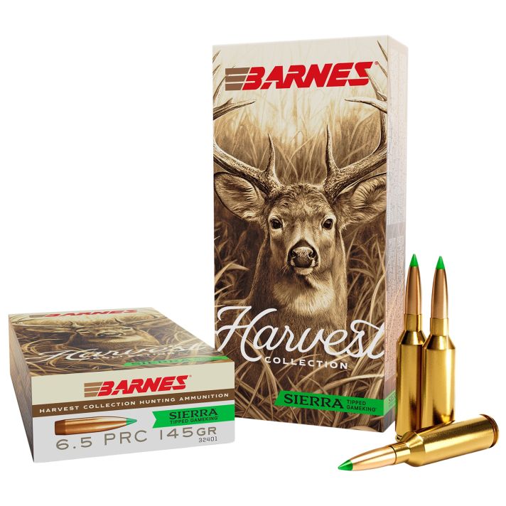 Barnes Bullets 32401Harvest 6.5PRC 145gr Sierra Tipped GameKing 20 Per Box/10 Case