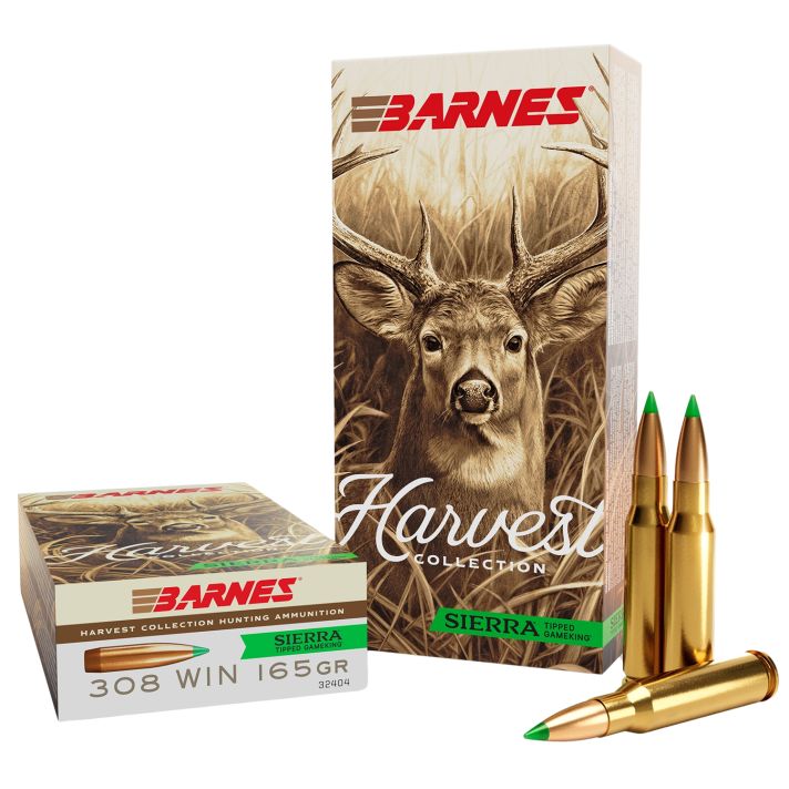 Barnes Bullets 32404Harvest 308Win 165gr Sierra Tipped GameKing 20 Per Box/10 Case