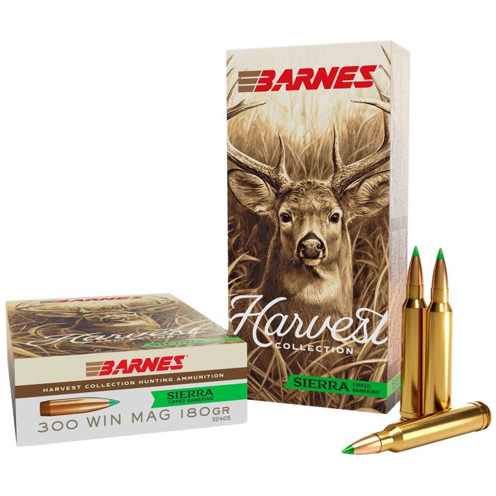 Barnes Bullets 32405Harvest 300WinMag 180gr Sierra Tipped GameKing 20 Per Box/10 Case