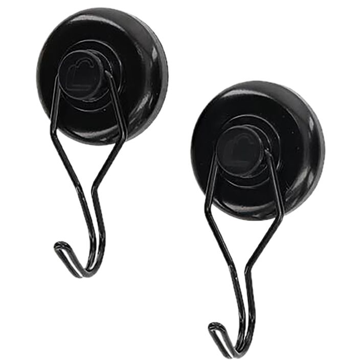 Lockdown 1215354Magnetic Hook Black Steel Holds 20 lbs 2 Pack
