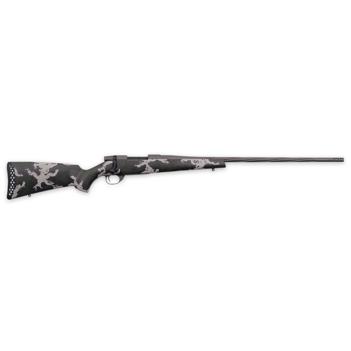 Weatherby VTE653WR8B Vanguard Talon 6.5-300 Wthby Mag 3+1 28" Tungsten Cerakote Peak 44 Blacktooth Carbon Fiber Stock w/ Green & White Sponge Pattern