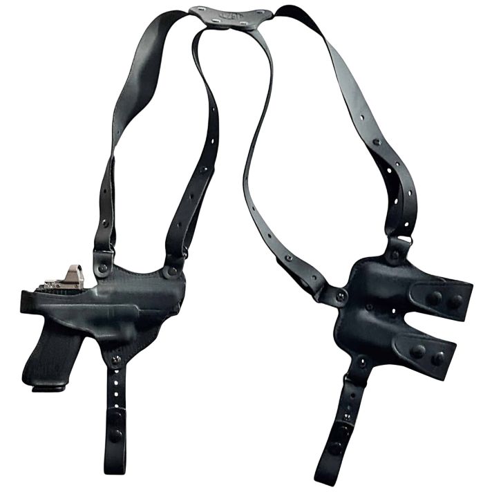 1791 Gunleather NSS1SBLHROptic Ready Shoulder Horizontal Black Fits 1911 Right Hand