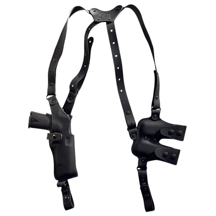 1791 Gunleather NSS2.1SBLVROptic Ready Shoulder Vertical Black Fits Glock 17 Right Hand