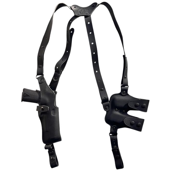 1791 Gunleather NSS1SBLVROptic Ready Shoulder Vertical Black Fits 1911 Right Hand
