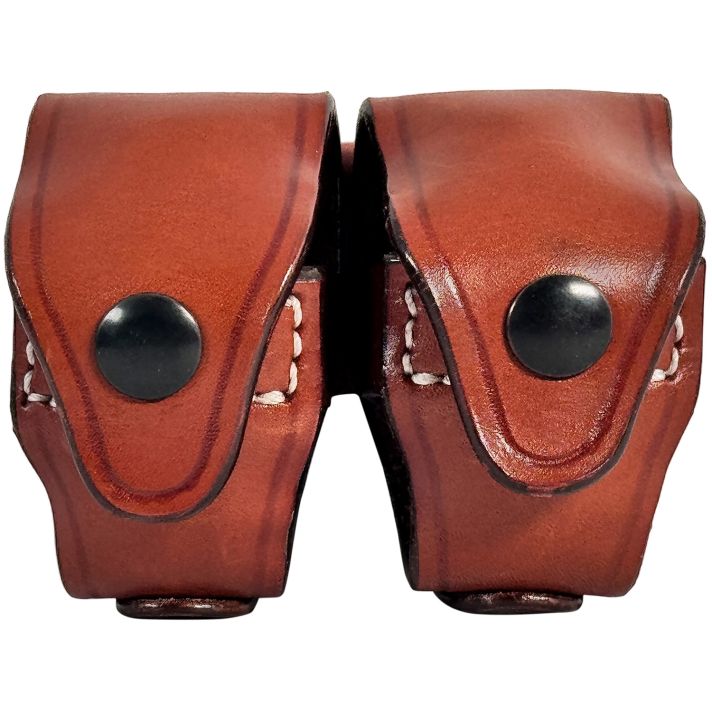 1791 Gunleather RVSLDCBRA Speed Loader Double Carrier Brown Steerhide Compatible w/ 5/6 Shots