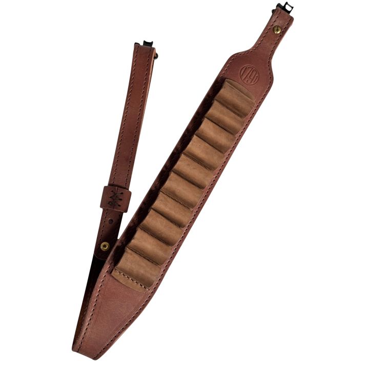 1791 Gunleather HNTAS12BRWA Hunt Ammo Sling Oiled Brown Leather 32" to 37" OAL Shotgun