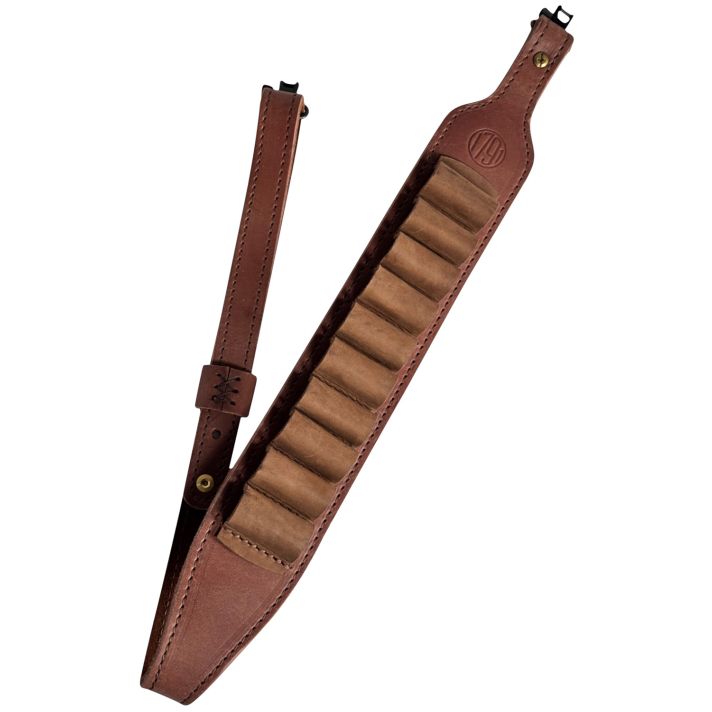 1791 Gunleather HNTASLRBRWA Hunt Ammo Sling Oiled Brown Leather 32" to 37" OAL Rifle