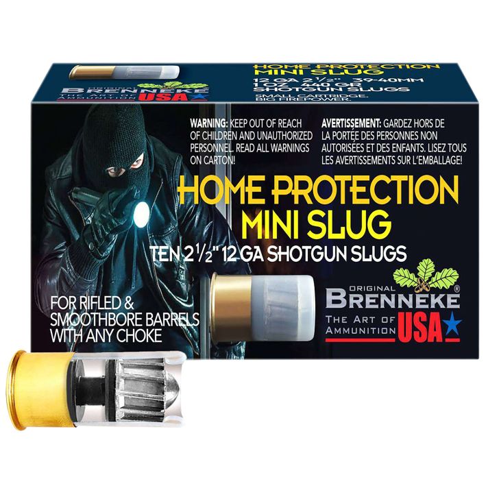 Brenneke SL122MS Home Protection Mini Slug 12Gauge Slug Shot 10 Per Box/25 Case