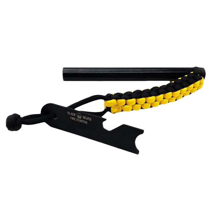 Black Beard Fire Starters FR Ferro RodBlack/Yellow 7' Long