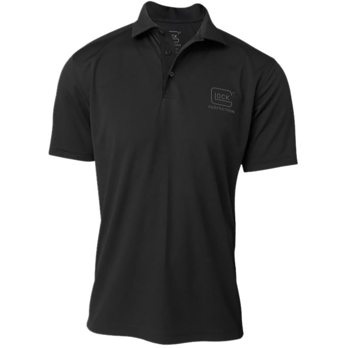 Glock AP96211 Glock Perfection PoloBlack Polyester Mesh Short Sleeve Small