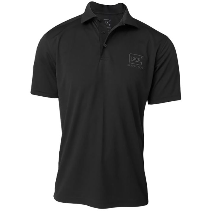 Glock AP96212 Glock Perfection PoloBlack Polyester Mesh Short Sleeve Medium