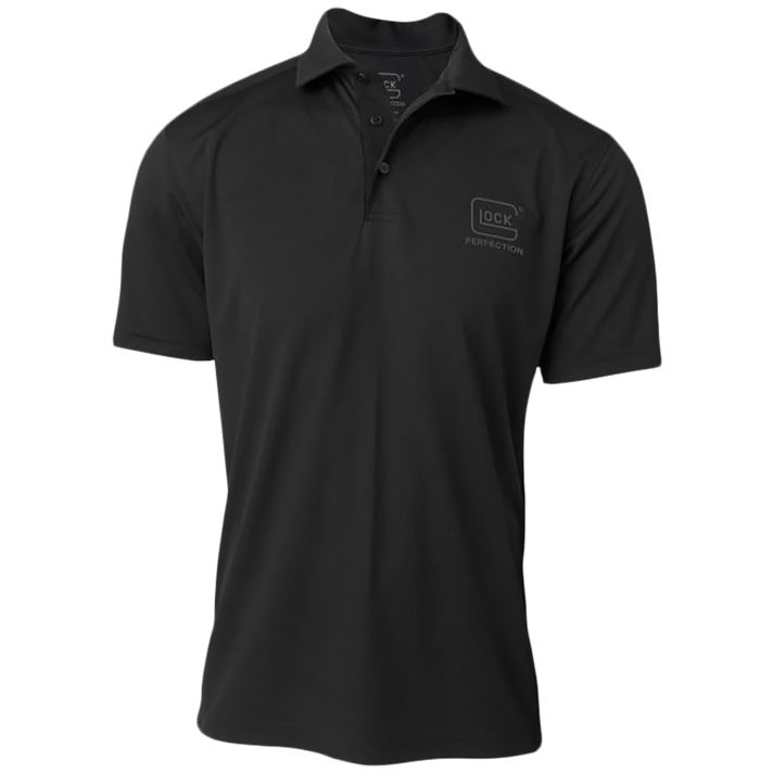 Glock AP96213 Glock Perfection PoloBlack Polyester Mesh Short Sleeve Large