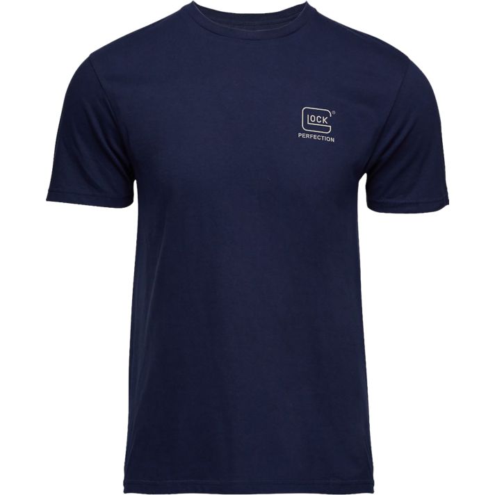 Glock AP96195 Glock Strong TeeNavy Ringspun Cotton Short Sleeve Large