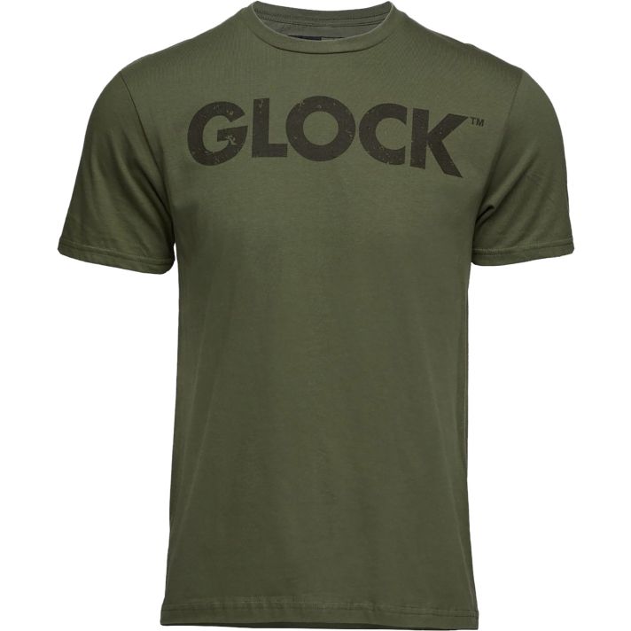Glock AP96156 Caliber TeeMilitary Green Ringspun Cotton Short Sleeve Small